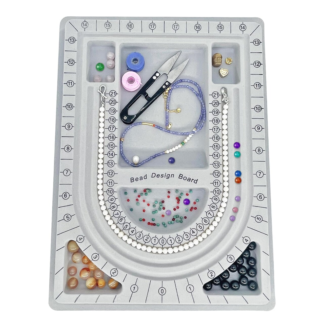 Bead plate, bead measuring plate, jewelry design tray, bead design table, suitable for necklace, jewelry production, design, measurement, DIY production